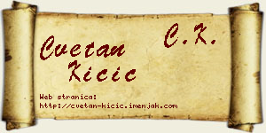 Cvetan Kičić vizit kartica